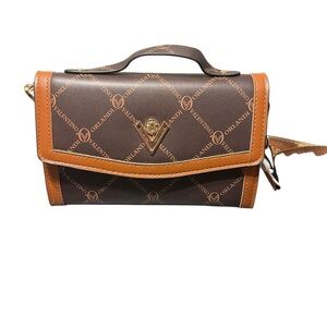 Valentino Orlandi Brown and Tan Crossbody Bag